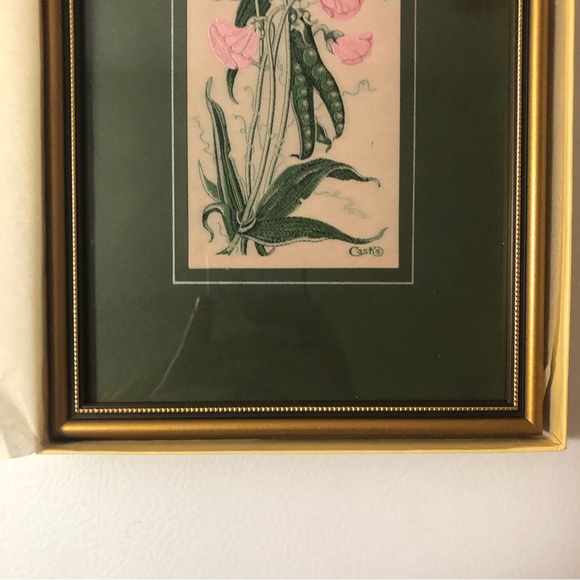 Cash's Collector Series Silk Woven Picture Common Blue Butterfly Sweet Peas J&J - Picture 5 of 16